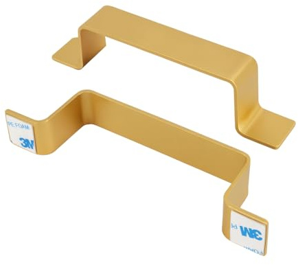 Milti Design Türgriff selbstklebend aus gebürstetem Edelstahl 304 [2 Stück, Gold] Schrankgriff ohne bohren für Türen und Schubladen, Hochwertiger 3M Kleber