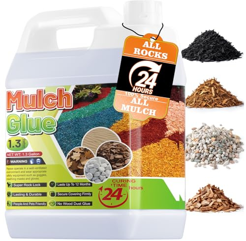 Gravel Glue 5L - Stone & Mulch Glue, Fast-Drying Landscape Gravel Binder for Garden Paths, Pine Straw, Borders & Driveways, Bonds Rocks, Bark, Non-Toxic & Rainproof
