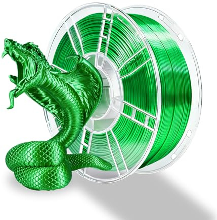 iBOSS PLA+Silk Filament Grün, Glanzendes Metallisches Seiden-3D-Filament1,75mm,Robustes PLA Pro 3D-Drucker filament, 1KG(2,2 lbs),Silk Green
