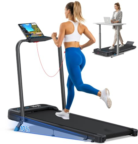 Cardirun Walking Pad with Incline, 6 in 1 Folding Treadmills, 4 Controls | 3.0HP Treadmills for Home, 10KM/H Running Machines with Handle, Treadmill for Home, Office, 145kg Capacity
