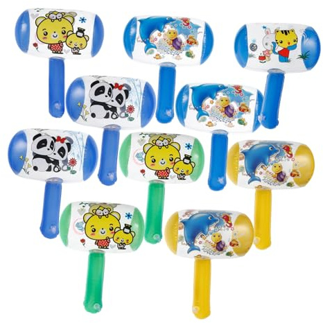 ULDIGI Aufblasbare Hämmer Mit Glocke Und Pfeife Kinderhammer Spielzeug Für Geburtstagspartys Pool Outdoor Cartoon Design 10 Stück