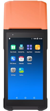 SHUAIGUO 11,0 2D 1D Barcode-Scanner Handheld-POS-Terminal 5,5-Zoll-Touchscreen-PDA-Scanner 2MP-Kamera für Point-of-Sale-System Einzelhandel Logistik Lagerbestand (EU-Stecker)