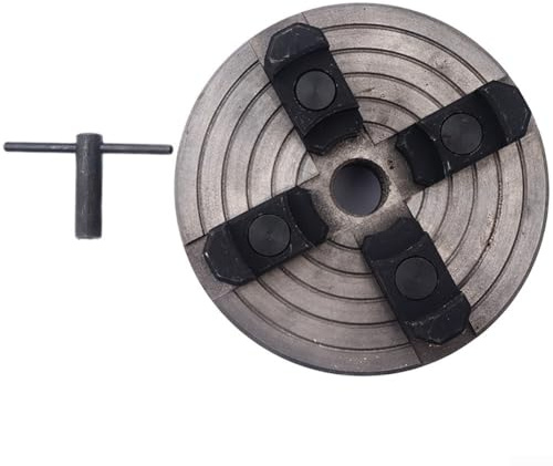 Holzdrehfutter, 15,2 cm, selbstzentrierendes Stahlfutter, 1 x 8TPI Gewinde mit CNC-Präzisionsbacken und Schraubenschlüssel für Drehmaschinen, Schleifmaschinen, Fräsmaschinen