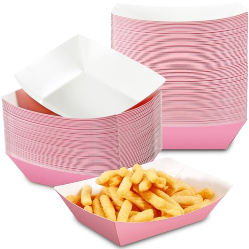 ausurme 50 PCS Paper Boats, 2 LB, Pink