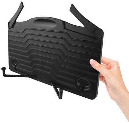ULDIGI Tragbarer Faltbarer Notenhalter aus Abs mit Verstellbarem Design für Musiknoten und Bücher zum Lesen und Kochen in Schwarz