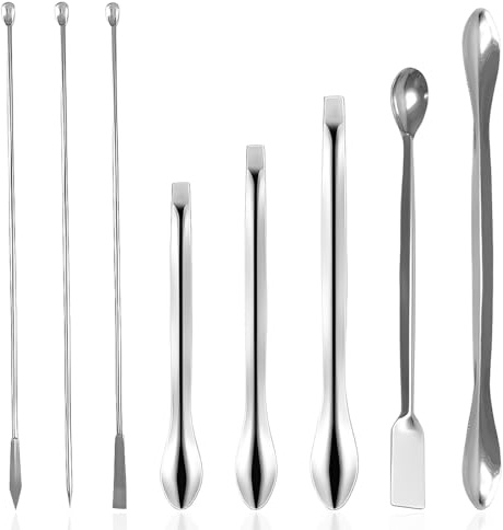 8 Pièces Pièces Spatule de Laboratoire Cuillère Micro Cuillère de Laboratoire Micro Spatule en Acier Inoxydable 304 pour Poudres Gel Bouchon de Remplissage