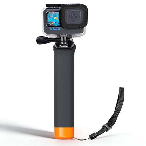 Suptig Verbesserter schwimmender Handgriff für GoPro Hero 13, Hero 12, 11, 10, 9, 8, 7, 6, 5, 4 Hero Session Gopro Max, Fusion DJI Action 6, 5 Pro, 5, 4, 3, Akaso More Action Cam