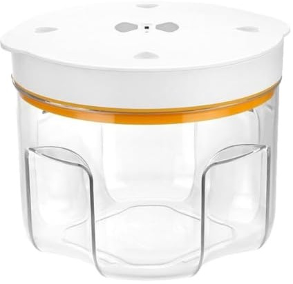 KiBcsLic Vakuumkammer mit Deckel Transparent Entgasungsbehälter Kompakt Entgasungskammer für Epoxidharz-Gießen, Werkstatt, Orange, 2 Liter