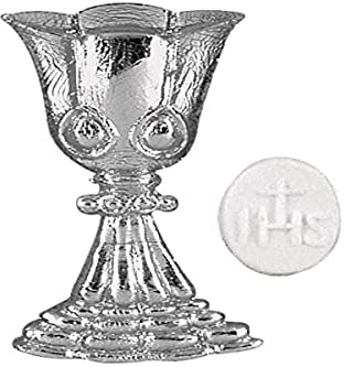 Rayher 3120022 Wachsmotiv: Kelch + Hostie, 6 cm, SB-Btl. 1 Stück, silb, Silber