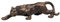 Figur Raubtier Panther Raubkatze Skulptur Eisen in Bronze Optik Sculpture