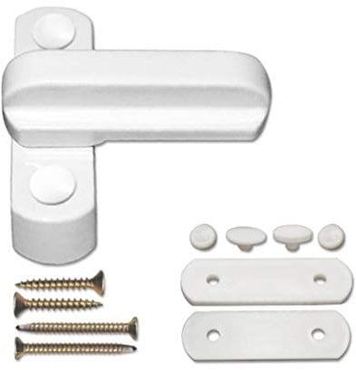 2 x White Sash Jammers & Fitting Screws for UPVC/PVC Windows or Doors - A high Security arm - Includes Fitting Instructions