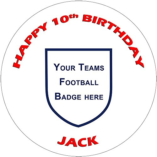 Football Badge Edible Icing Cake Topper Up to 8 Round