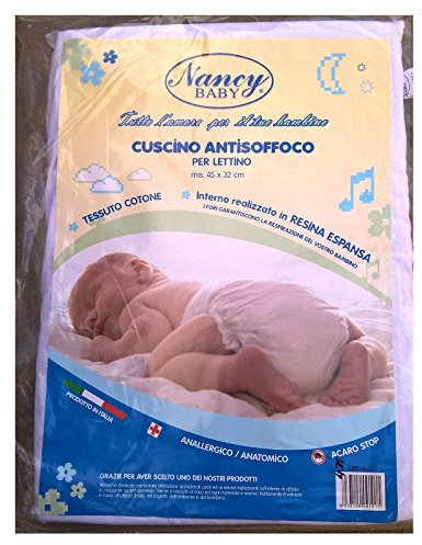 CUSCINO ANTISOFFOCO IN COTONE PER LETTINO GUANCIALE FORATO NEONATO