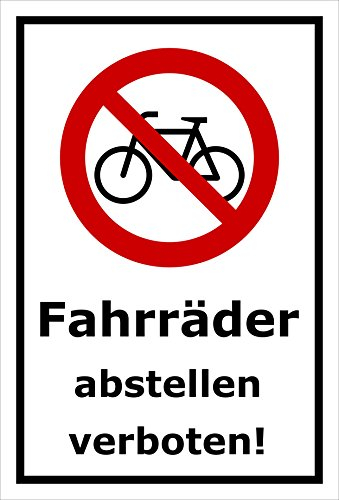 Melis-Folienwerkstatt Aufkleber - Fahrräder abstellen - 15x10cm – S00050-042-A -20 Varianten