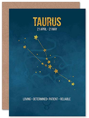 Wee Blue Coo BIRTHDAY CARD - ZODIAC STAR SIGN ASTROLOGY BLUE TAURUS