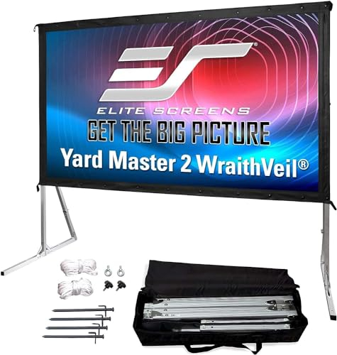 Elite Screens OMS135H2-DUAL Mobile Garten Leinwand Yard Master 2 Dual 299 Projection Screen Schwarz