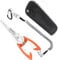 J&D Multi-Functional Lightweight Stainless Steel Fishing Plier Hook Remover Tool with Safety Coiled Lanyard (Orange)