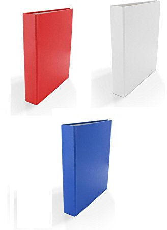 3x Ringbuch / DIN A5 / 4-Ring Ordner / Farbe: je 1x weiß, rot und blau