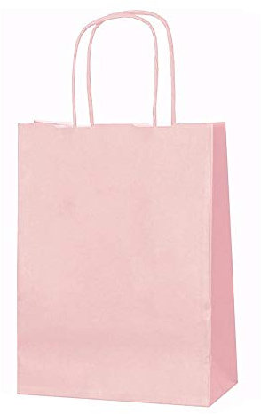 SMALL 15 Pcs Paper party bags for kids party - Gift carrier with twisted handles - Pink gift bags Perfect for Thanksgiving, Anniversary, Kids Birthday, Weddings, Baby Showers (31×21×11 CM)