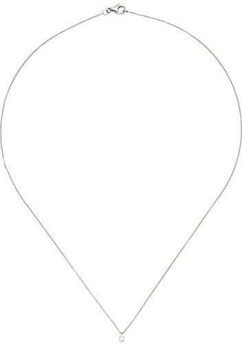 Jobo Damen-Halskette aus 14 Karat 585 Weißgold mit Diamant 45 cm
