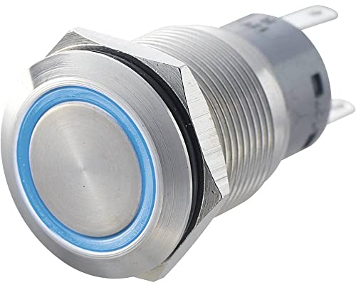 TRU Components 701319 LAS1-AGQ-11ZE, BL Vandalismusgeschützter Druckschalter 250 V/AC 5 A 1 x EIN/EIN rastend Blau IP67