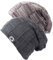 Chalier 2er Slouch Beanie Mütze Damen Herren, Warme Winter Strickmütze mit Fleece Innenfutter Unisex Wintermütze - Khaki+Grau (B Set) - Einheitsgröße