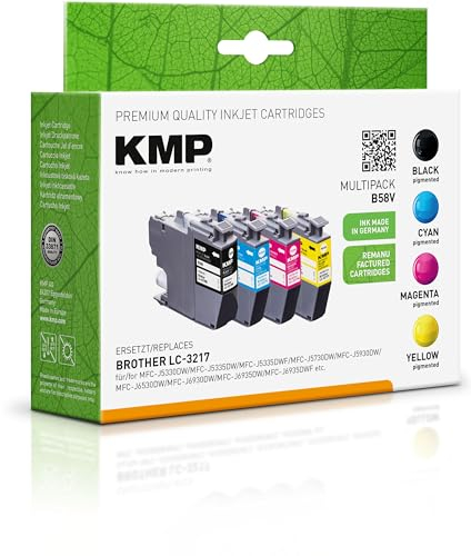 KMP Tintenpatrone passend für Brother LC3217BK, LC3217C, LC3217M Multipack - B58V - für Brother MFC-J 5330 DW, 5330 DW XL, 5335 DW, 5335 DWF, ... etc.