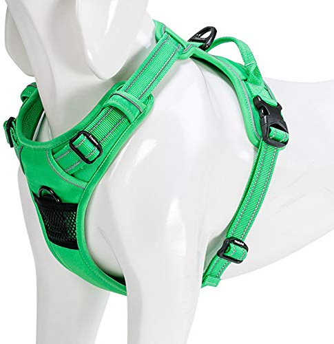 WINHYEPET Truelove Hundegeschirr No-Pull Reflektierendes verstellbar Haustiergeschirr mit 2 Leinenclips, einfachem Steuergriff für kleine, zum mittelgroße und große Hunde, TLH5651