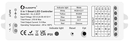 GLEDOPTO Smart Zigbee LED Controller 5 in 1 RGBCCT/RGBW/WWCW/Dimmer Fit For TV Background Bedroom Corridor Kitchen Living Room