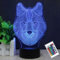 PONLCY Wolf Led Nachtlicht, 16 Farben 3D Illusion Lampe, Fernbedienung USB Schreibtischlampen, Schlafzimmer Dekoration Tischlampe für Kinder Weihnachten Geburtstag Geschenke