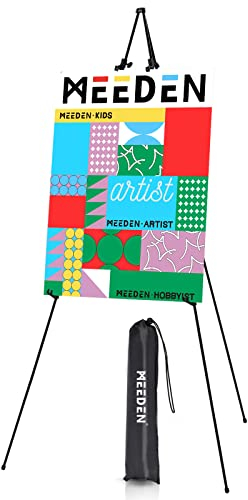 MEEDEN cavalletto per pittura ed esposizione: Cavalletto in metallo da 63” con borsa - cavalletto istantaneo pieghevole e portatile per matrimonio, pittura su tela, presentazioni, poster