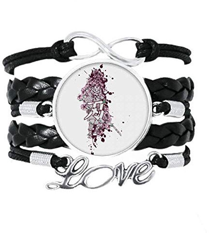 DIYthinker Braccialetto in pelle intrecciata, con spada samurai giapponese, accessorio per amore, idea regalo