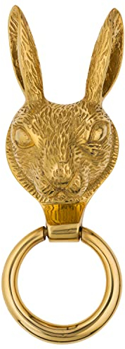 Türklopfer für Haustür, poliertes massives Messing, mit Schließblech, UPVC, Kaninchen, Hase, Haustürmöbel mit einzigartigem Design (Messing)