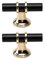 Dreneco 2 Pack Drawer Knobs - Zinc Alloy Cabinet Knobs with T Bar Handles (Single Hole, Black+Gold)