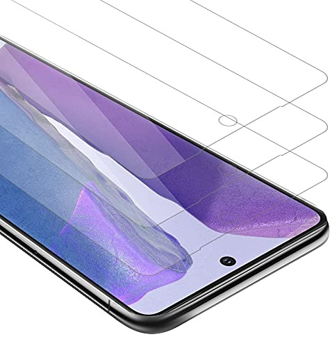 Cadorabo 3x Panzer Schutz Glas für Samsung Galaxy NOTE 20 - 3 Stück Schutzfolie in Ultra-Klar Hüllen freundlich - Gehärtetes (Tempered) Glas Dipslayschutz Folie in 9H Härte Anti Kratzer