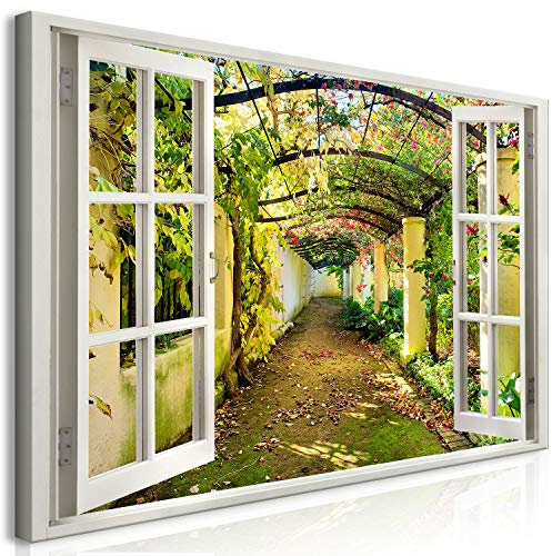 murando Wandbild Mega XXXL Fensterblick Einteiliger XXL-Format Kunstdruck zur Selbstmontage Leinwandbilder moderne Bilder DIY Wanddekoration Wohnung Deko Fenster Pergola