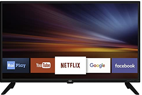 Trevi LTV 3209 S2 SMART Televisore Smart TV 32 HD con Decoder Digitale DVBT-T2 10 bit e Satellitare DVBS-S2 Free to Air, Sistema Operativo Android, USB, HDMI, VGA, CI+ Common Interface, nero