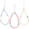 ikasus 3 Stück Handy Perlen Lanyard,Böhmische Acryl Lächeln Stern Perlen Handykette Telefon Anhänger Anti-Verlorene Telefon Kette Handy Strap Schnur Handy-Schmuck für Frauen Damen