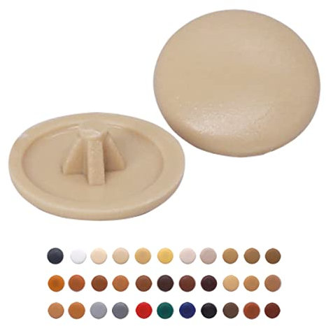 Lot de 50 capuchons à vis Pozi de 12 mm de diamètre, à clipser à tête Pozidriv, capuchon décoratif pour meubles (50, crème S3)