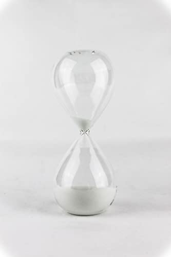 Lemonti Timeless Sablier en verre | 15 minutes en blanc | également en 10/15/30/45/60 min | comme décoration pour le bureau, la cuisine et l'heure pour les enfants..