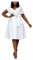 Dawwoti Women's Cocktail Dress Wedding Party Dresses High Waist A Line Rockabilly Dress for Cocktail Classy White