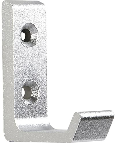 OBF 75 6491 47 Silber Grimme Mantelhaken Algethi (Kleiderhaken), Breite 15 mm Höhe 48 mm, Garderobenhaken Aluminium eloxiert