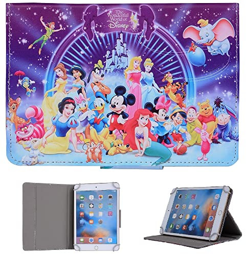 Colourful Tablet Cover ~ 7-inch Tab Case/compatible with ANY 7 Size Tab Model Samsung Android Amazon kindle etc/Fire 7, Lenovo 7, Huawei 7 & Other 7 Tablets (Disney Wonderful World)