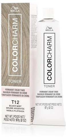 COLORCHARM Permanent Cream Toner | Neutralize Brass | Free of Animal-Derived Ingredients, Parabens & Gluten Free | T12 Silver Mist | 2 oz
