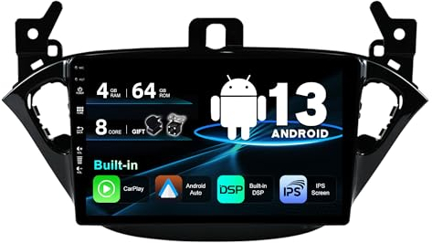 SXAUTO Android 12 IPS Autoradio Per Opel Corsa (2015-2019) / Adam (2013-2016) - 4G+64G - Senza fili Carplay & Android Auto - Camera + MIC - DSP DAB Fast-boot Volante WiFi 360-Camera - 2 Din 9 Pollici