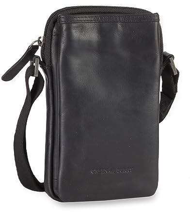 Greenburry Pure Black Handytasche Leder 11 cm