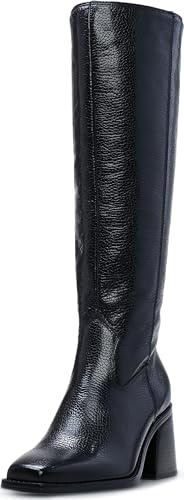 Vince Camuto Women's Sangeti Stacked Heel Knee High Boot Fashion, Black, 8.5
