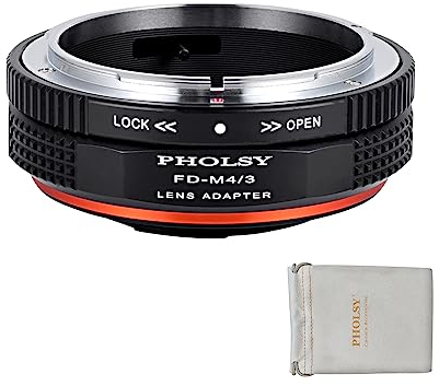 PHOLSY Objektivadapter mit Blendenhebel FD auf MFT Kompatibel mit Canon FD FL Objektiv auf M4/3 Micro 4/3 Micro Four Thirds MFT Kameragehäuse Kompatibel mit Olympus Panasonic Lumix Kameras