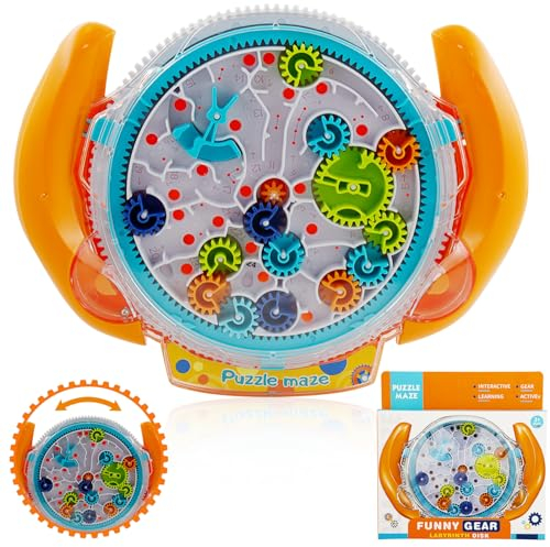 TaimeiMao 3D Maze Labyrinth,3D Maze Puzzle,Geschicklichkeit Labyrinth Puzzle,Labyrinth Spiel,Partyspaß Geduldspiele,Kinder Geschenke,Geschicklichkeitsspiel für Kinder ab 3+ Jahren, Gelb