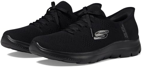 Skechers Women's Summits New Daily Trainers, Black Knit/Gunmetal Trim, 3.5 UK
